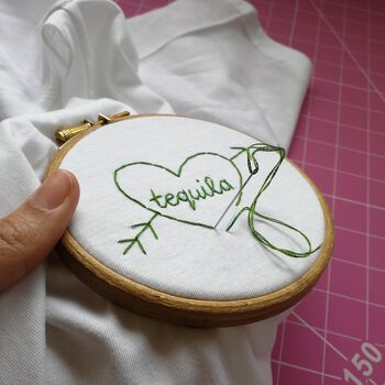 Personalised Love Heart Hand Embroidered T Shirt, 3 of 8
