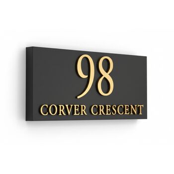 Personalised House Sign With Raised Gold Lettering, 2 of 9