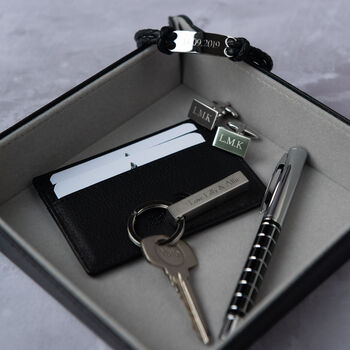 Personalised Silver Rectangle Cufflinks And Gift Box, 5 of 8