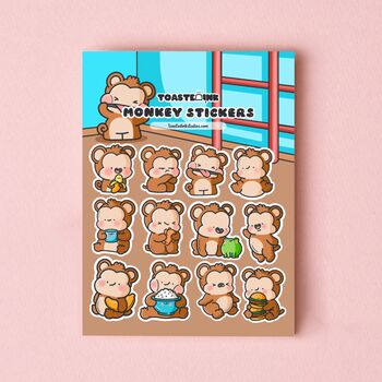 Monkey Sticker Sheet | Cute Stickers, 2 of 5