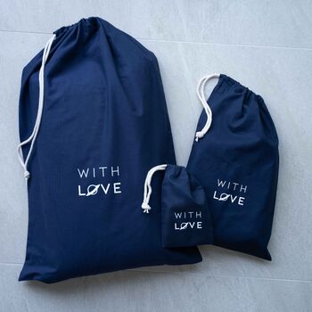 Personalised French Navy Organic Accessories Pouch, 3 of 3