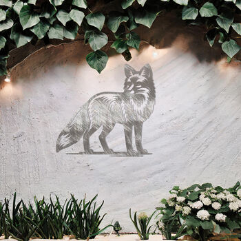 Metal Fox Wall Art Outdoor Garden Decor Rusted Gift Idea, 6 of 10