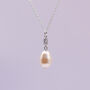 Deco Inspired Pearl Pendant Necklace, thumbnail 2 of 6