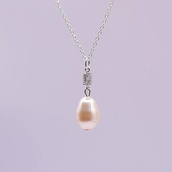 Deco Inspired Pearl Pendant Necklace, 2 of 6