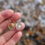 Summer Golden Seashell Pendant With Captured Pearl Necklace, thumbnail 4 of 6