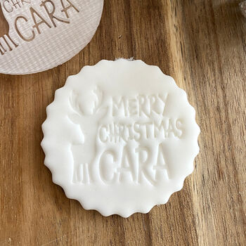 Personalised Christmas Embosser D6 Reindeer Icing Print Cakes, 2 of 3