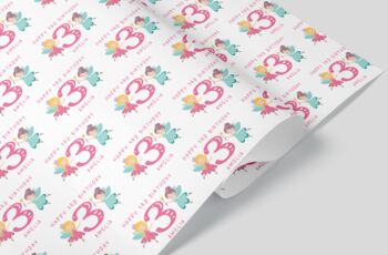 Personalised 3rd Birthday Fairy Wrapping Paper, 2 of 2