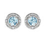 Sterling Silver Birthstone And Diamond Halo Earrings, thumbnail 4 of 12