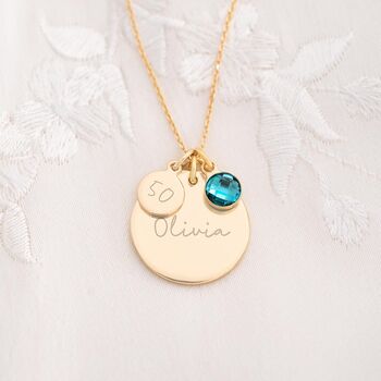 Personalised 50th Birthday Disc Necklace, 3 of 12