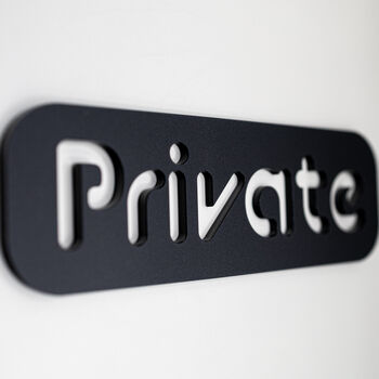 Modern Black Acrylic Private Door Sign, 3 of 12