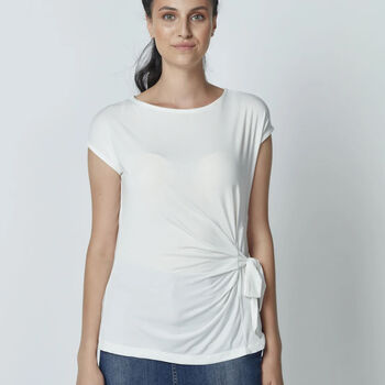 Betty Micromodal T Shirt Top White, 2 of 3