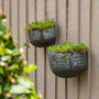 Myrtle Galvanised Zinc Set Of Two Wall Planters, thumbnail 1 of 6