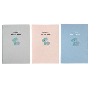 Personalised Baking Mixer A5 Cloth Bound Notebook, 4 of 9