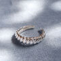 Sterling Silver Croissant Ring Adjustable Open, thumbnail 2 of 11