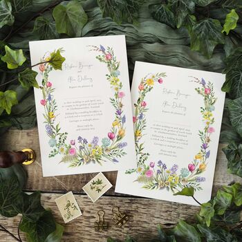 Spring Flowers Oval Invitation Suite, 2 of 8