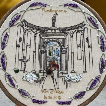Personalised Hand Embroidered Wedding Venue Portrait, 12 of 12