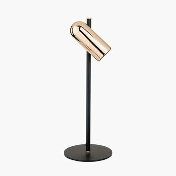 Black And Rose Gold Metal LED Table Lamp, 5 of 11