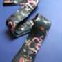 Silk Tie Navy Blue With Pink Snake 'Enticement' Design, thumbnail 1 of 5