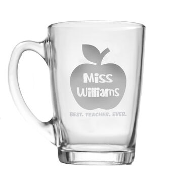 Personalised Best Teacher Ever Glass Mug, 4 of 4