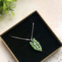 Plant Leaf Silver Plated Necklace Letterbox Gift Set, thumbnail 3 of 12