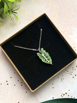 Plant Leaf Silver Plated Necklace Letterbox Gift Set, 3 of 12