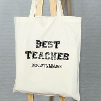 Varsity Best Teacher Personalised Tote Bag, 2 of 9