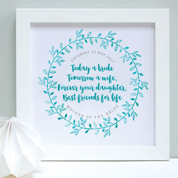 Personalised Mother Of The Bride Framed Print, 7 of 10