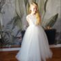 Ameria Flower Girl Dress In Ivory | Communion Dress, thumbnail 1 of 7