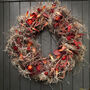 Dried Flower Wreath In Burgundy Red, thumbnail 1 of 7