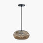 Black And Natural Rattan Pendant Ceiling Light, thumbnail 2 of 9