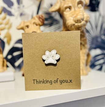 Thinking Of You Pet Loss Paw Card Cat Or Dog, 2 of 7