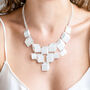 3D Look Cube Design Cascading Geometric Necklace, thumbnail 2 of 3