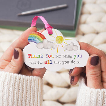 Thank You For Being You Acrylic Cloud Rainbow Keepsake, 2 of 3