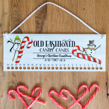 Personalised Candy Cane Countdown Advent Calendar, 5 of 5