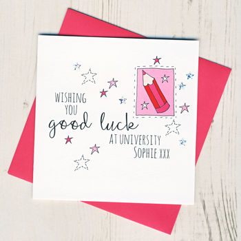 Personalised Pencil Good Luck At University Card, 2 of 2