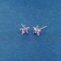 Amethyst Birthstone Flower Stud Earrings, 925 Sterling Silver, thumbnail 1 of 8