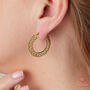 Skinny Gold And Silver Filigree Ethnic Boho Hoop Earrings, thumbnail 3 of 11
