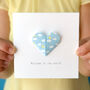 Personalised New Baby Origami Heart Card, thumbnail 1 of 4