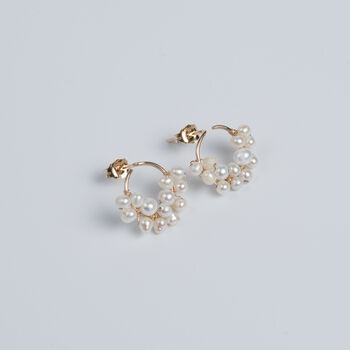 Mini Pearls Cluster Stud Earrings, 2 of 11
