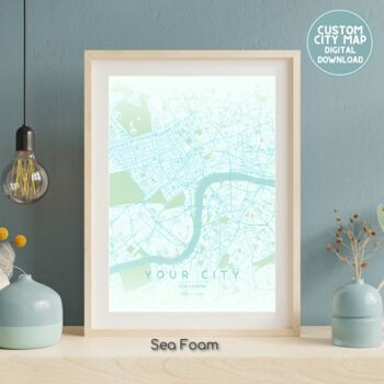 Custom Digital Map Pastel Multiple Sizes Valentines Day, 6 of 7