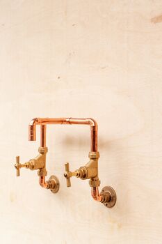 Industrial Copper Faucet – Wall Mounted, 3 of 4