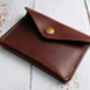 Italian Leather Button Wallet Brown, thumbnail 4 of 8