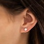 Silver And Opalite Stud Earrings, thumbnail 2 of 3