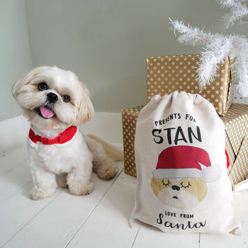 Cute Dog Santa Christmas Sack, 9 of 10