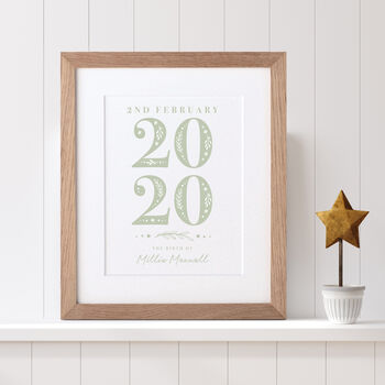 Personalised New Baby Decorative Date Wall Art, 2 of 6