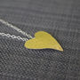 Golden Watercolour Oak Heart Pendant, thumbnail 4 of 4