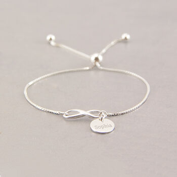 Delicate Sterling Silver Infinity Slider Bracelet, 4 of 9