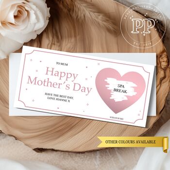 Personalised Mother's Day Voucher, Mother's Day Scratch Off Ticket, 2 of 9