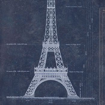 Grand Eiffel Blue Wallpaper Set Of Three Rolls, 2 of 2