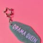 The 'Drama Queen' Motel Keyring — Sparkle Edition / Retro Glitter Key Fob / Funny Gift For Her, thumbnail 1 of 6